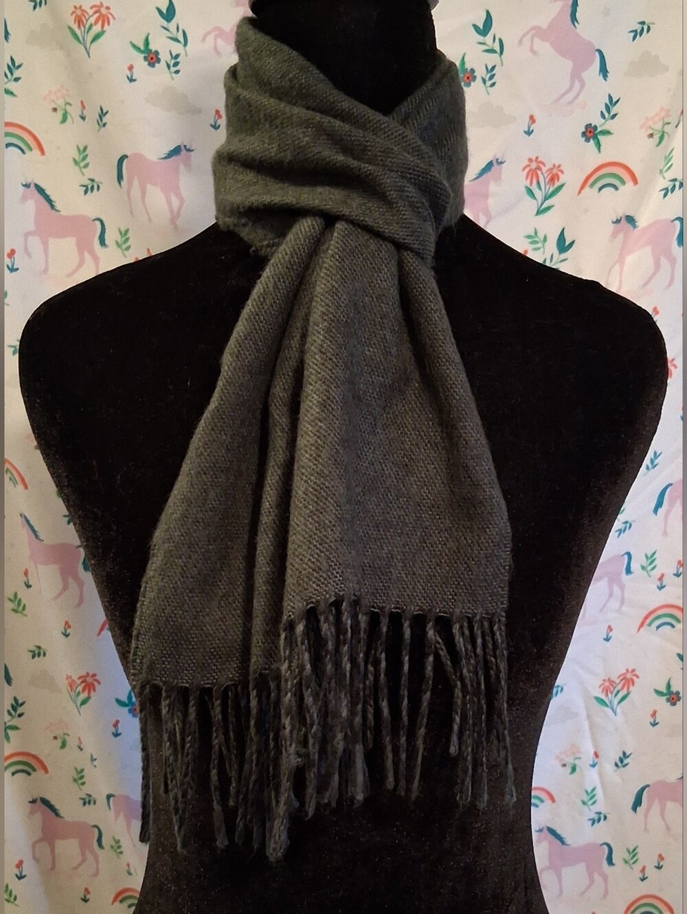 EUC Vintage Christian Dior Cashmaire Grey Unisex Business Casual Scarf Wrap
